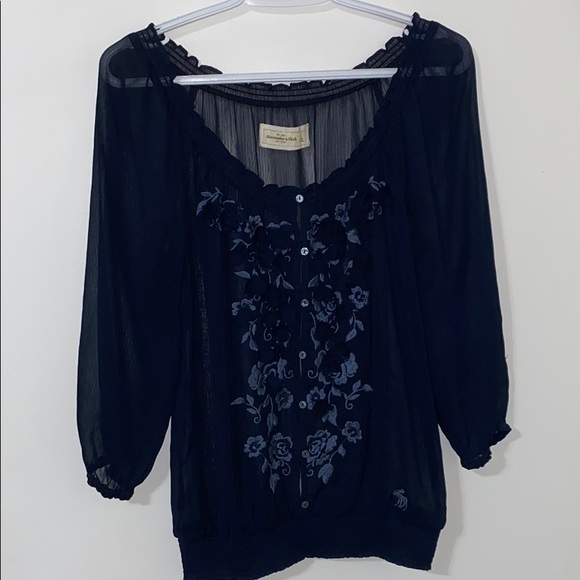 Abercrombie & Fitch Tops - Abercrombie & Fitch Sheer Floral Top
